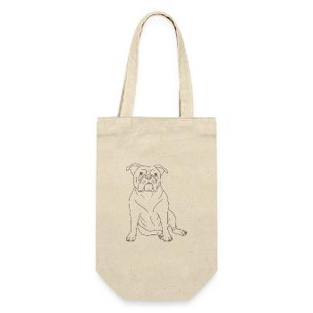 Old English Bulldog - Geschenkbeutel für Flaschen - Natur - Vorne