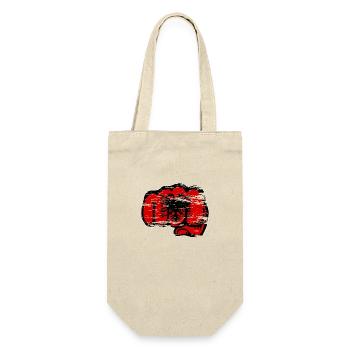 Albanien Flagge Hand Faust used - Geschenkbeutel für Flaschen - Natur - Vorne