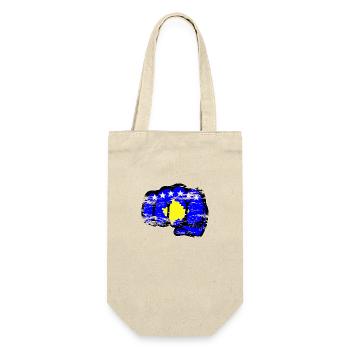 Kosovo Flagge Hand Faust used - Geschenkbeutel für Flaschen - Natur - Vorne