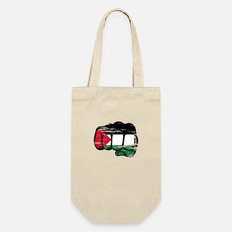 Drapeau de la Palestine poing à la main utilisé - Sac à bouteille - nature