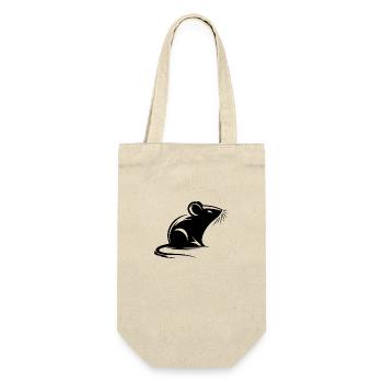 Maus Zeichnung Tattoo Style - Geschenkbeutel für Flaschen - Natur - Vorne