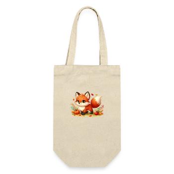 Fuchs Herbst 3 - Geschenkbeutel für Flaschen - Natur - Vorne