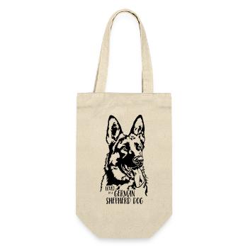 Loved by a German Shepherd Dog Hunde Wilsigns - Geschenkbeutel für Flaschen - Natur - Vorne