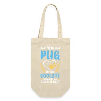Mein Pug ist der Coolste der Welt - Geschenkbeutel für Flaschen - Natur - Vorne