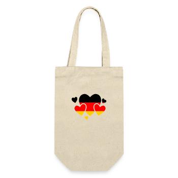 Deutschland Flagge Deutsche Fahne Used Look Heimat - Geschenkbeutel für Flaschen - Natur - Vorne