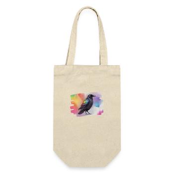 Bunter Rabe - Geschenkbeutel für Flaschen - Natur - Vorne