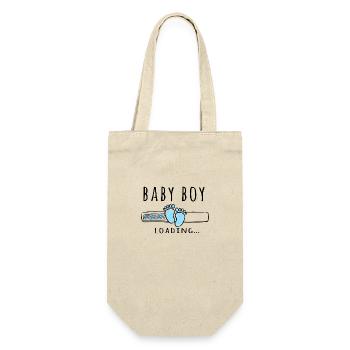 Pregnancy Baby Boy Announcing Boy Pregnancy - Gift Bag for Bottles - nature - Front