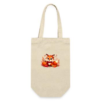 Fuchs Herbst 7 - Geschenkbeutel für Flaschen - Natur - Vorne