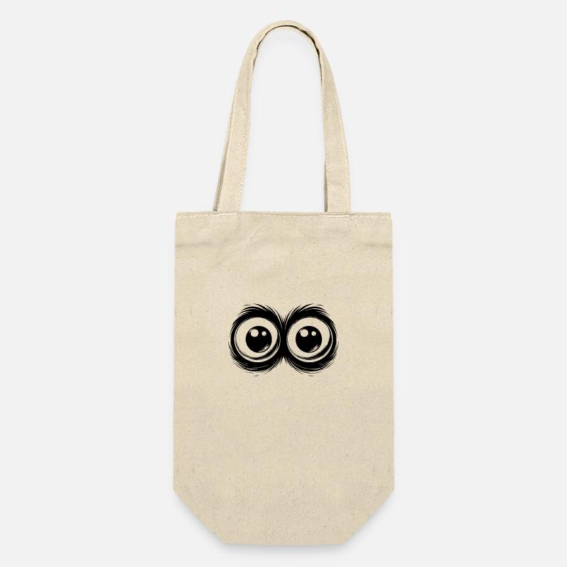 Lustige Augen mit durchdringendem Blick - Geschenkbeutel für Flaschen - Natur