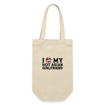 J’aime ma petite amie asiatique chaude - I Heart My - Sac à bouteille - nature - Devant