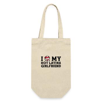 Ich liebe meine heiße Latina-Freundin - ich herze meine - Geschenkbeutel für Flaschen - Natur - Vorne