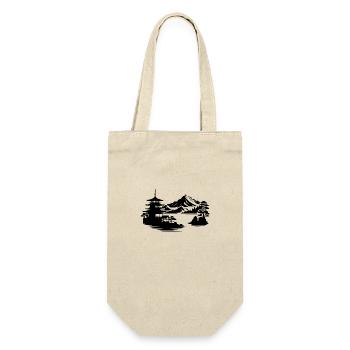 Japanese House Asian Landscape Design - Gift Bag for Bottles - nature - Front
