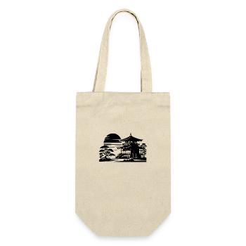 Sunset Temple Asian Landscape - Gift Bag for Bottles - nature - Front