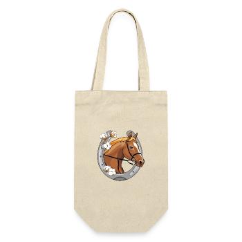 Tête de cheval avec une crinière rouge dans un cadre - Sac à bouteille - nature - Devant