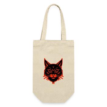 Cat Head - Gift Bag for Bottles - nature - Front