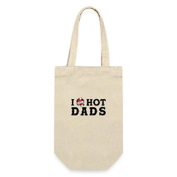 Ich liebe meine heißen Väter Ich Herz Meine Heißen Väter Vintage - Geschenkbeutel für Flaschen - Natur - Vorne