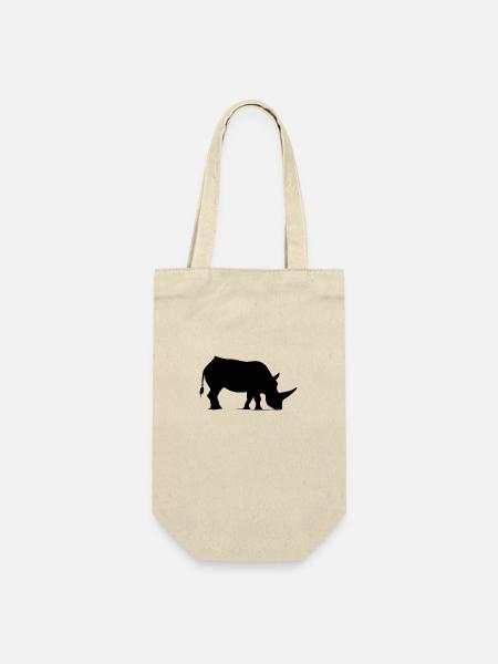 Majestätisches Nashorn in schlichtem Icon-Design - Geschenkbeutel für Flaschen - Natur