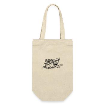 Schnelles Schiff für coole Kapitäne und Skipper - Geschenkbeutel für Flaschen - Natur - Vorne