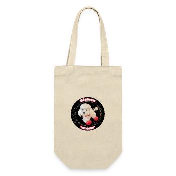 Bichon forever paillettes rond - Sac à bouteille - nature - Devant