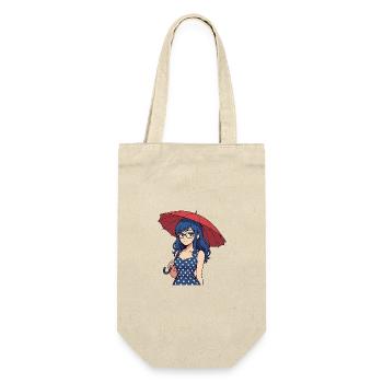 A young woman with an umbrella - Gift Bag for Bottles - nature - Front