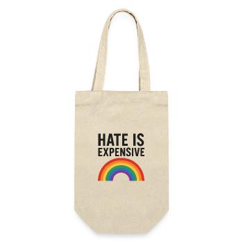 Hate Is Expensive Rainbow - Geschenkbeutel für Flaschen - Natur - Vorne