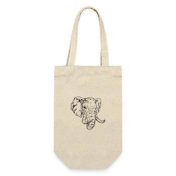 Elefant - Geschenkbeutel für Flaschen - Natur - Vorne