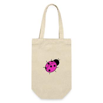 Marienkäfer Pink - Geschenkbeutel für Flaschen - Natur - Vorne