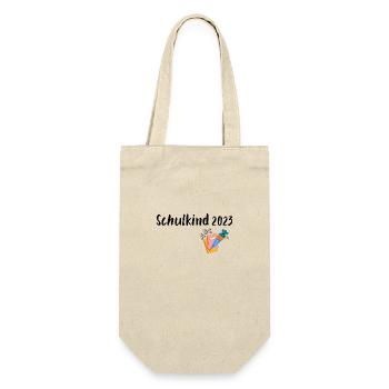 Schulkind 2023 - Geschenkbeutel für Flaschen - Natur - Vorne