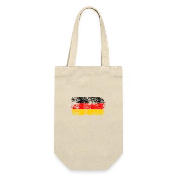 Deutschland Flagge Deutsche Fahne Used Look Heimat - Geschenkbeutel für Flaschen - Natur - Vorne