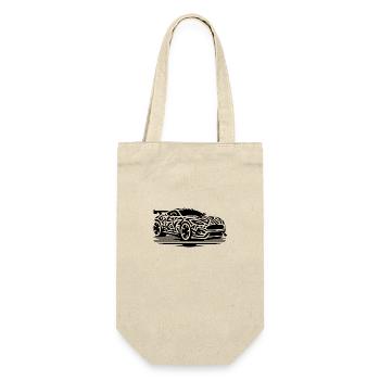 Voiture de sport cool racée dans le style de tatouage tribal - Sac à bouteille - nature - Devant