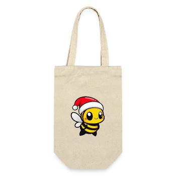 Biene Weihnachten Niedlich - Geschenkbeutel für Flaschen - Natur - Vorne