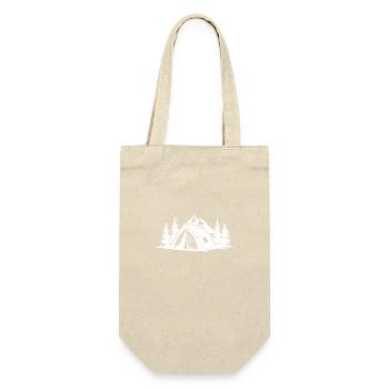 Camping Zelt Natur - Geschenkbeutel für Flaschen - Natur - Vorne