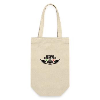 Dartmotiv Dartspieler Dart Fan Dartscheibe Darts - Geschenkbeutel für Flaschen - Natur - Vorne