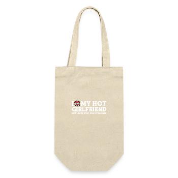 Vintage I Love My Hot Girlfriend - Stay Away - Gift Bag for Bottles - nature - Front
