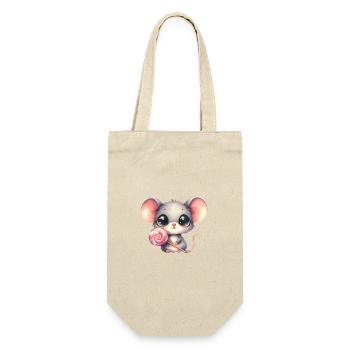 Little mouse with lollipop - Gift Bag for Bottles - nature - Front