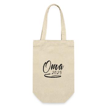 Oma 2025 - Geschenkbeutel für Flaschen - Natur - Vorne