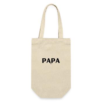 Papa - Vatertag - Geschenkbeutel für Flaschen - Natur - Vorne
