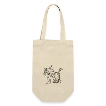 Cute tiger, coloring page for kids - Gift Bag for Bottles - nature - Front