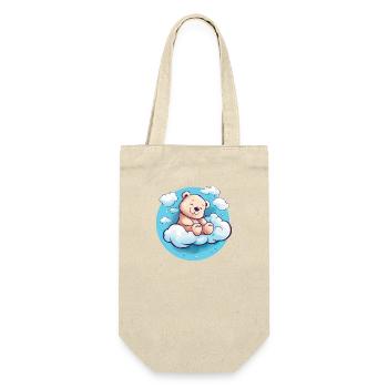 Niedlicher Bär Schlafen Wolken für Kinder - Geschenkbeutel für Flaschen - Natur - Vorne