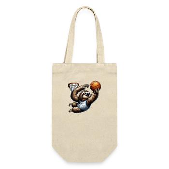 Lustiges Faultier spielt Basketball für - Geschenkbeutel für Flaschen - Natur - Vorne