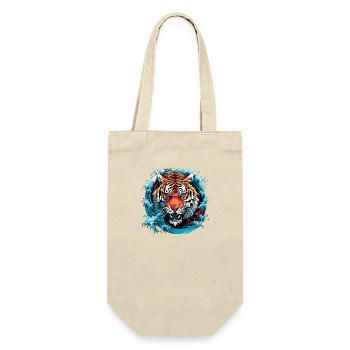 Asiatisch Tiger Anime Japanisch Meer Wellen - Geschenkbeutel für Flaschen - Natur - Vorne