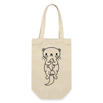 hungry otter eats fish hunger - Gift Bag for Bottles - nature - Front