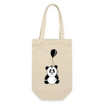 Panda with black balloon - Gift Bag for Bottles - nature - Front