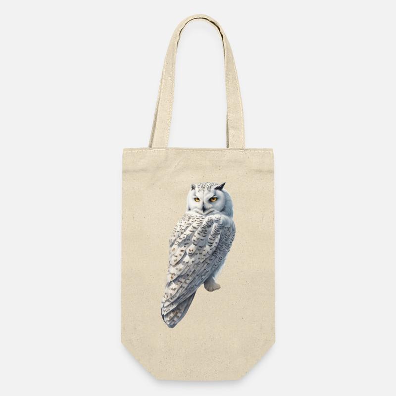 Schneeeule - Geschenkbeutel für Flaschen - Natur