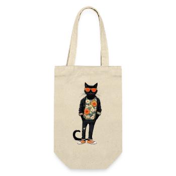 Chat cool - Sac à bouteille - nature - Devant