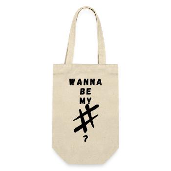 Wanna be my #? - Geschenkbeutel für Flaschen - Natur - Vorne