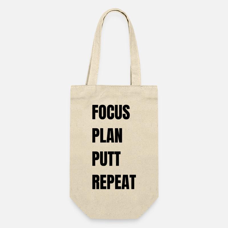 Golf Focus Plan Putt Repeat - Geschenkbeutel für Flaschen - Natur