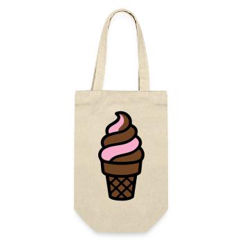 Logo du cornet de glace souple - Sac à bouteille - nature - Devant