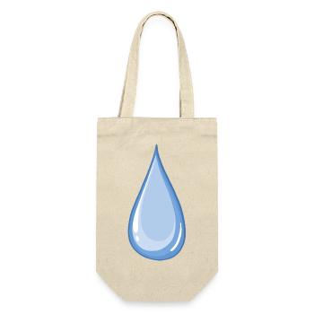 Blauer glänzender Wassertropfen - Geschenkbeutel für Flaschen - Natur - Vorne