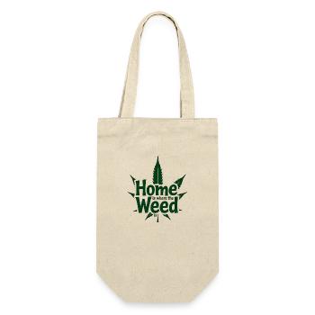 Home is where the Weed is - Geschenkbeutel für Flaschen - Natur - Vorne